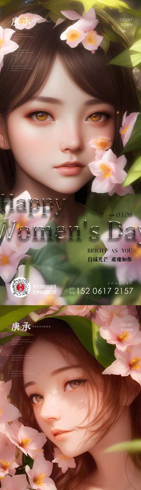 花仙子女神节系列海报-采灵感-https://www.cailinggan.com/