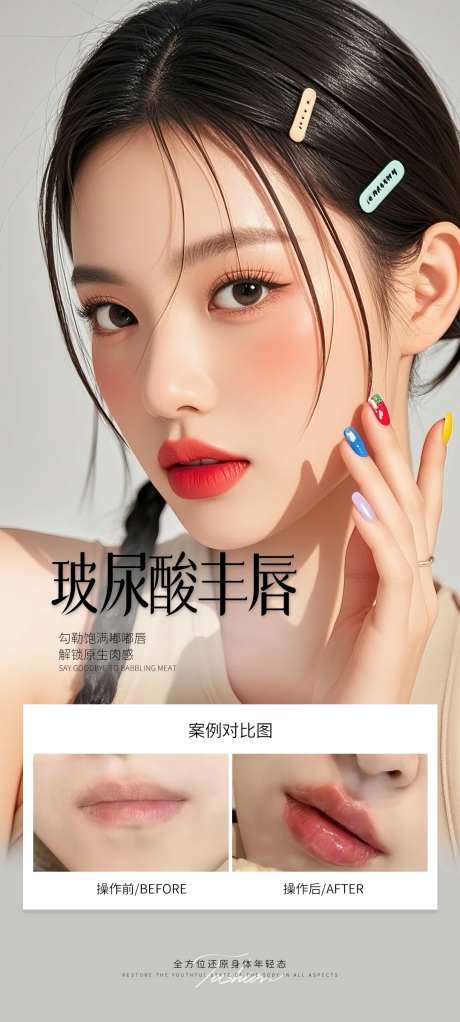 玻尿酸丰唇案例海报-采灵感-https://www.cailinggan.com/