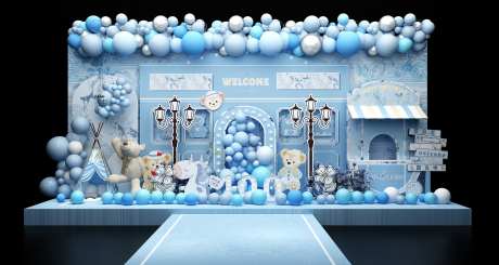 达菲熊生日宴美陈展台-采灵感-https://www.cailinggan.com/