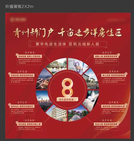 地产红色8大理由价值展板-采灵感-https://www.cailinggan.com/