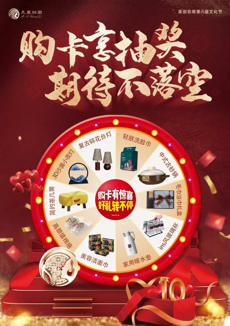 医美台卡转盘抽奖礼品套餐卡项活动海报-采灵感-cailinggan.com