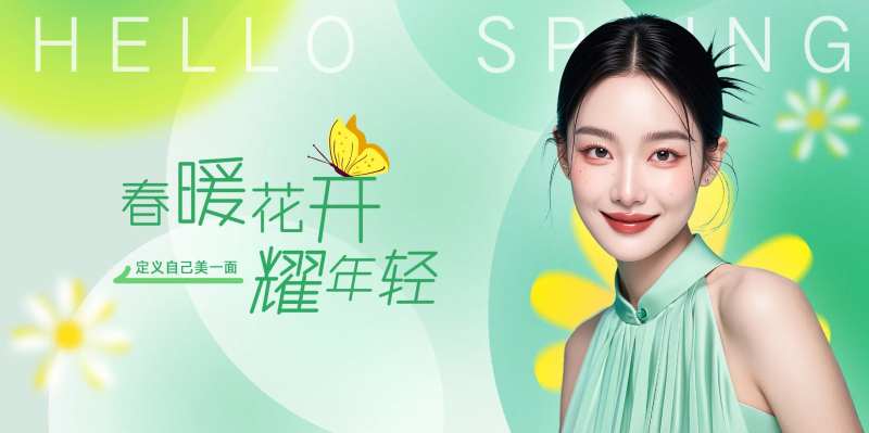 医美耀年轻春天海报-采灵感-cailinggan.com