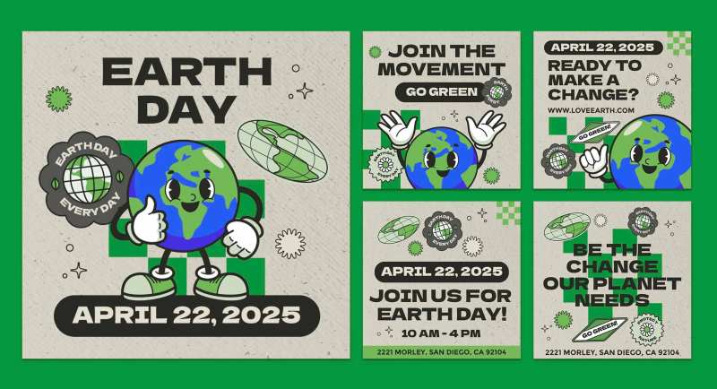 保护地球日系列海报-采灵感-cailinggan.com