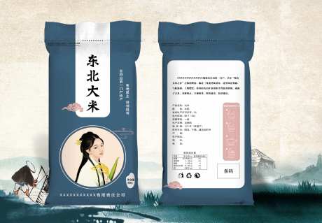 国潮风手绘东北大米包装设计-采灵感-https://www.cailinggan.com/