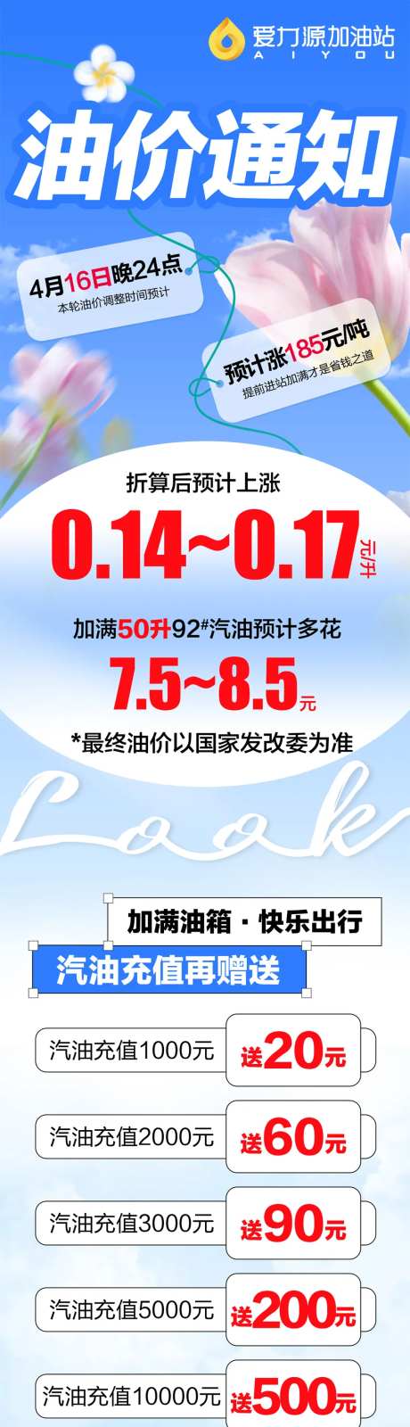 加油站油价变动通知公众号长图-采灵感-https://www.cailinggan.com/