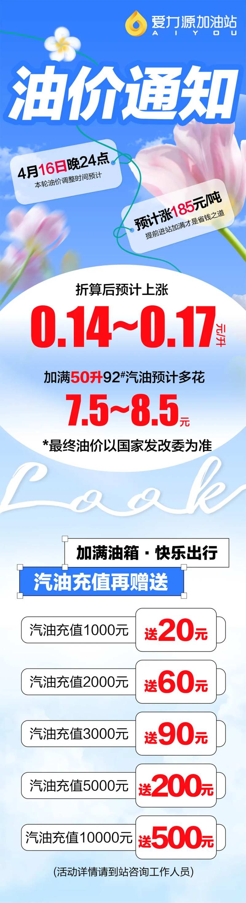 加油站油价变动通知公众号长图-采灵感-cailinggan.com