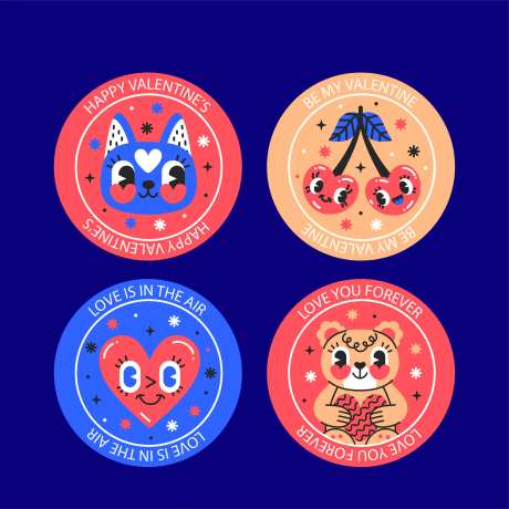 卡通动物形象贴纸-采灵感-https://www.cailinggan.com/