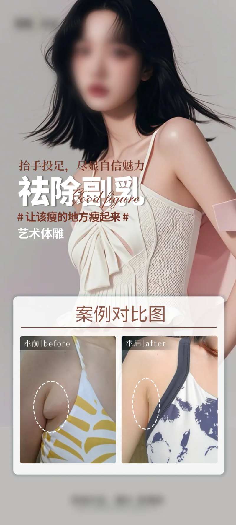 医美祛除副乳案例海报-采灵感-cailinggan.com