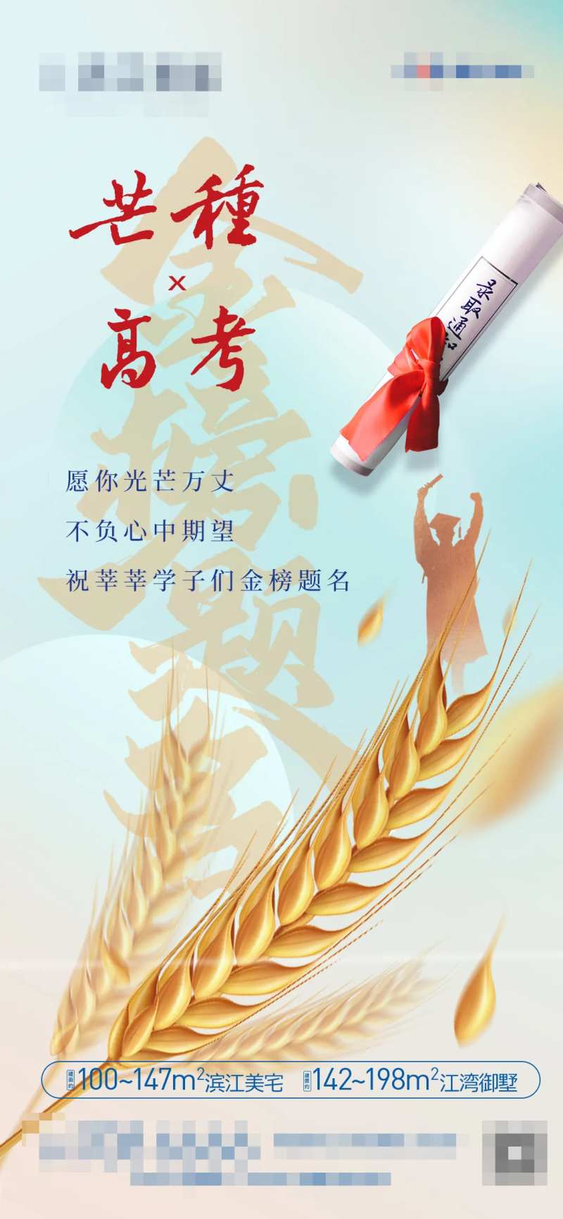 芒种高考节气海报-采灵感-cailinggan.com