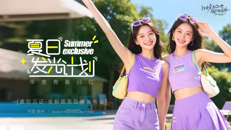 夏日发光计划医美背景展板-采灵感-cailinggan.com