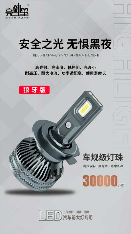 LED汽车大灯海报-采灵感-https://www.cailinggan.com/