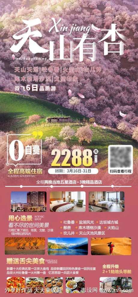 天山有杏旅游海报-采灵感-https://www.cailinggan.com/