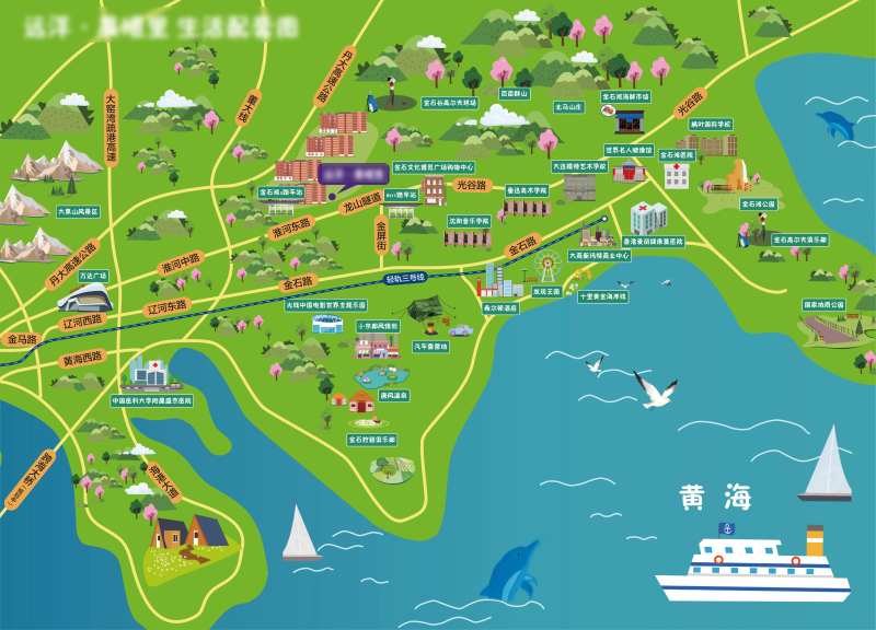 卡通地图海报-采灵感-cailinggan.com