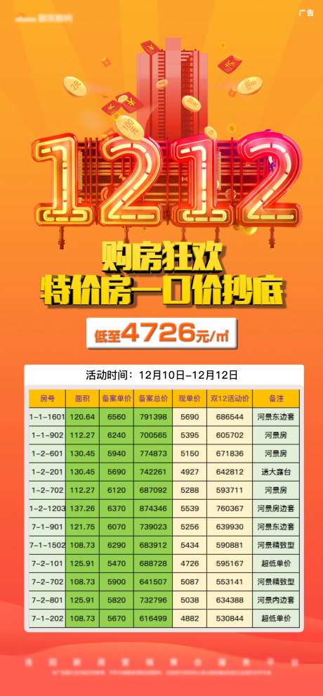 双12购房狂欢特价房海报-采灵感-https://www.cailinggan.com/