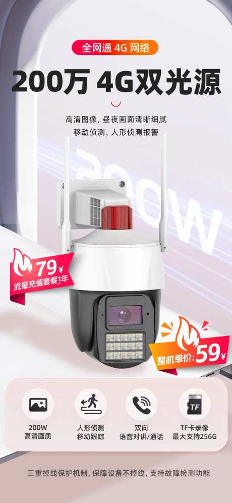 监控摄像头宣传海报-采灵感-https://www.cailinggan.com/