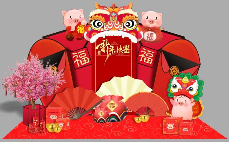 新春美陈摊位布置-采灵感-cailinggan.com