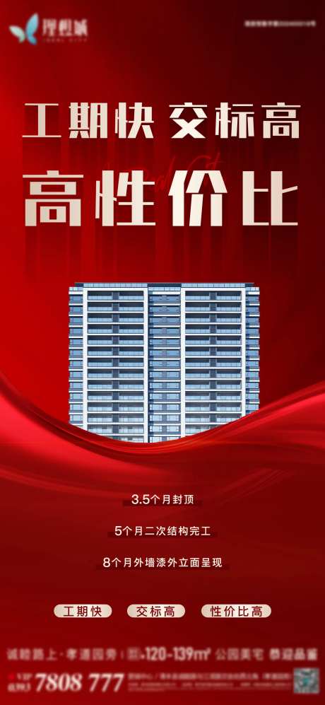 房地产高性价比红金海报-采灵感-https://www.cailinggan.com/