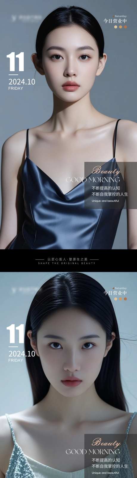 医美高级Ai美女早安系列海报-采灵感-https://www.cailinggan.com/