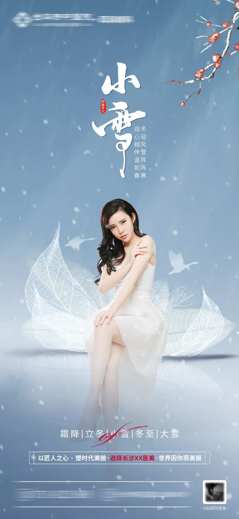 小雪医美节气海报-采灵感-cailinggan.com