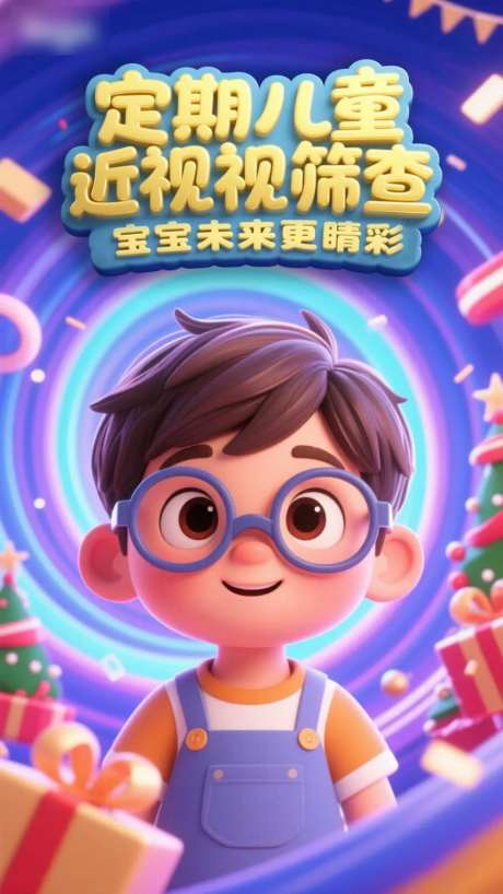 儿童视力检查海报-采灵感-https://www.cailinggan.com/