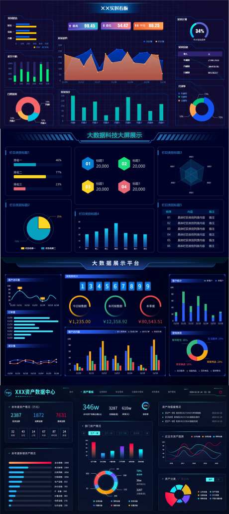 软件UI界面大数据科技大屏展示具体栏-采灵感-https://www.cailinggan.com/