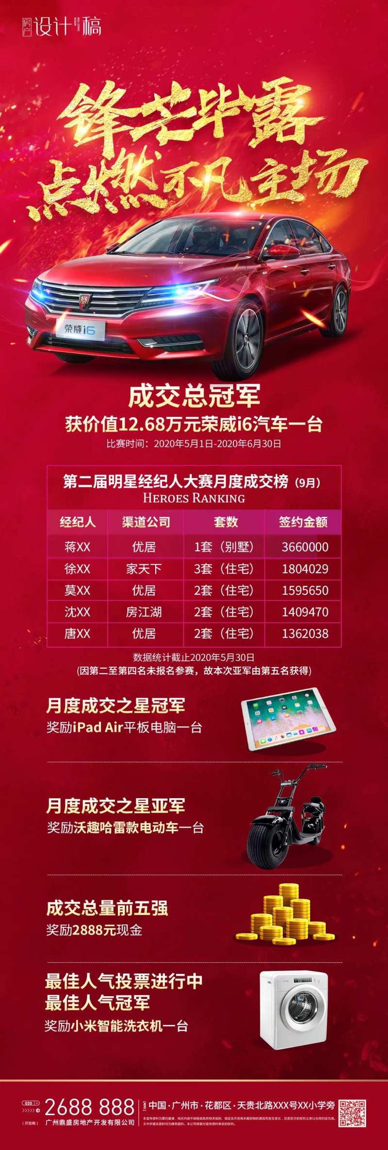 房产明星经纪人战报比赛海报-采灵感-cailinggan.com