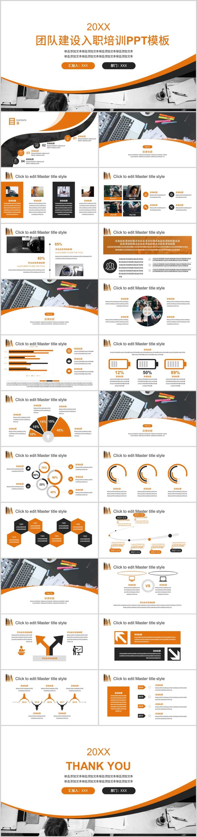 橙色团队建设入职培训PPT-采灵感-cailinggan.com