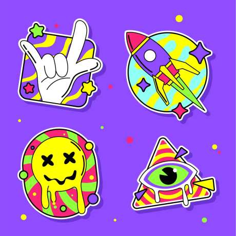 火箭音乐节卡通拍照手举牌-采灵感-https://www.cailinggan.com/