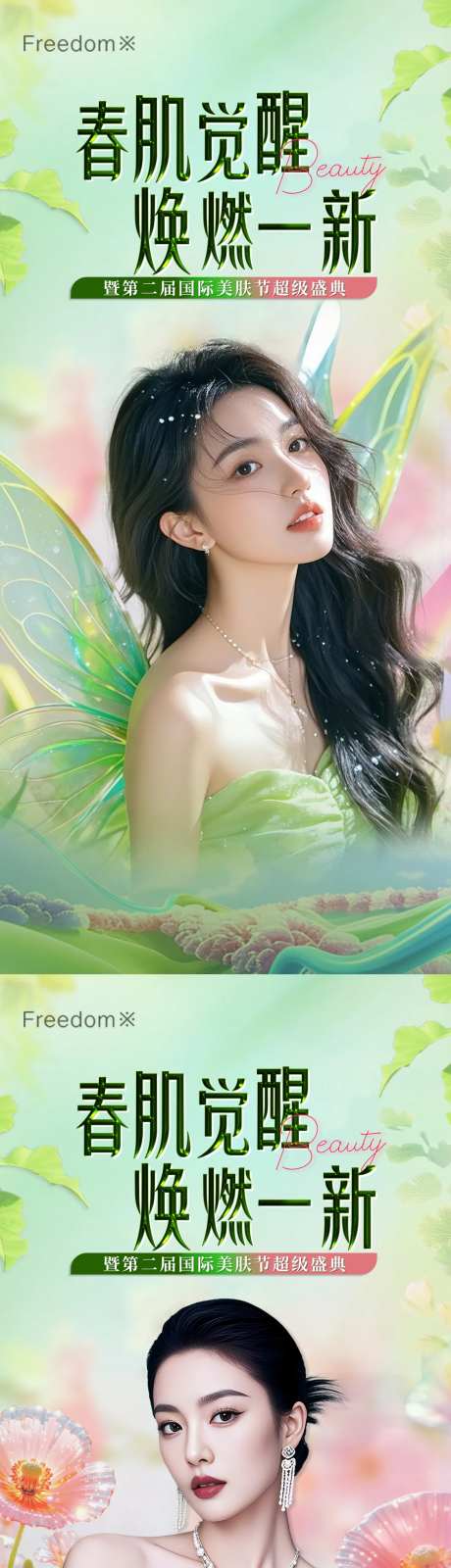 医美春日觉醒清新海报-采灵感-https://www.cailinggan.com/