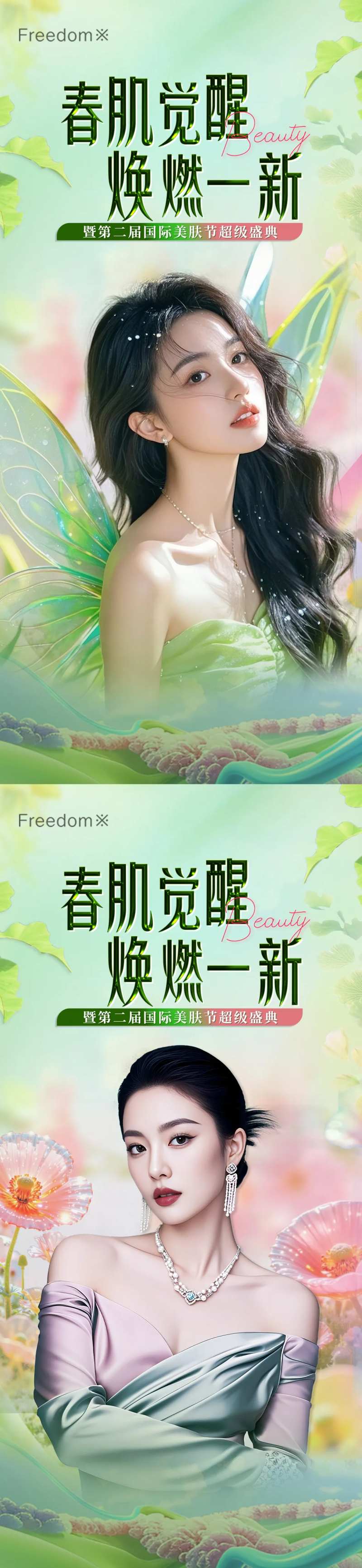 医美春日觉醒清新海报-采灵感-cailinggan.com