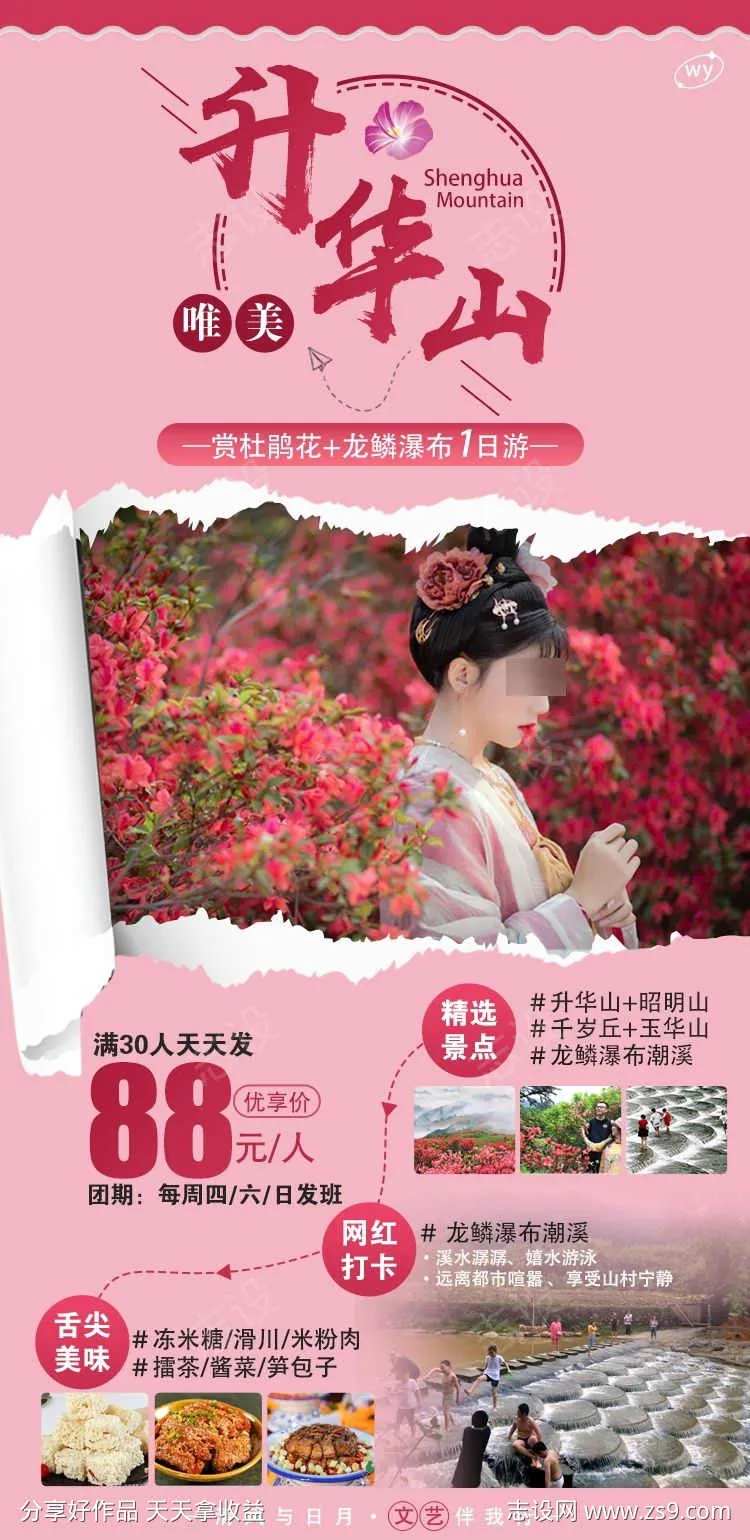江西赏杜鹃花海报-采灵感-cailinggan.com