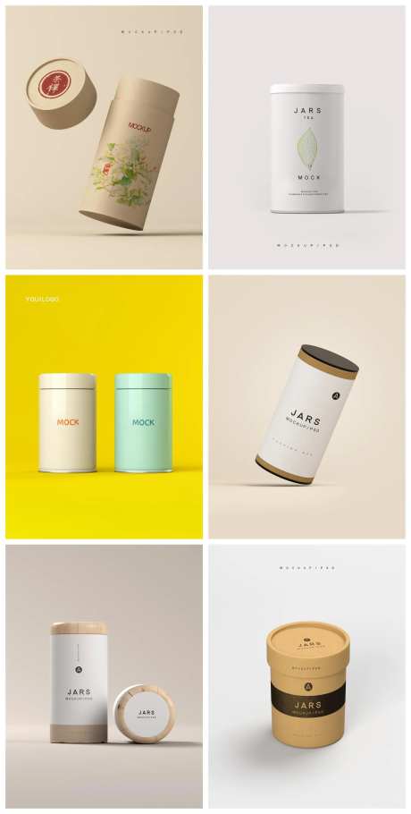 圆筒罐装包装盒样机-采灵感-https://www.cailinggan.com/