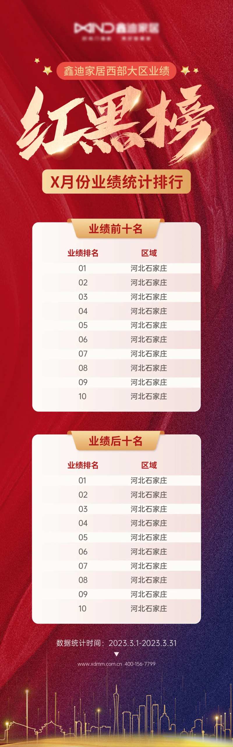 渠道业绩排行红黑榜海报-采灵感-cailinggan.com