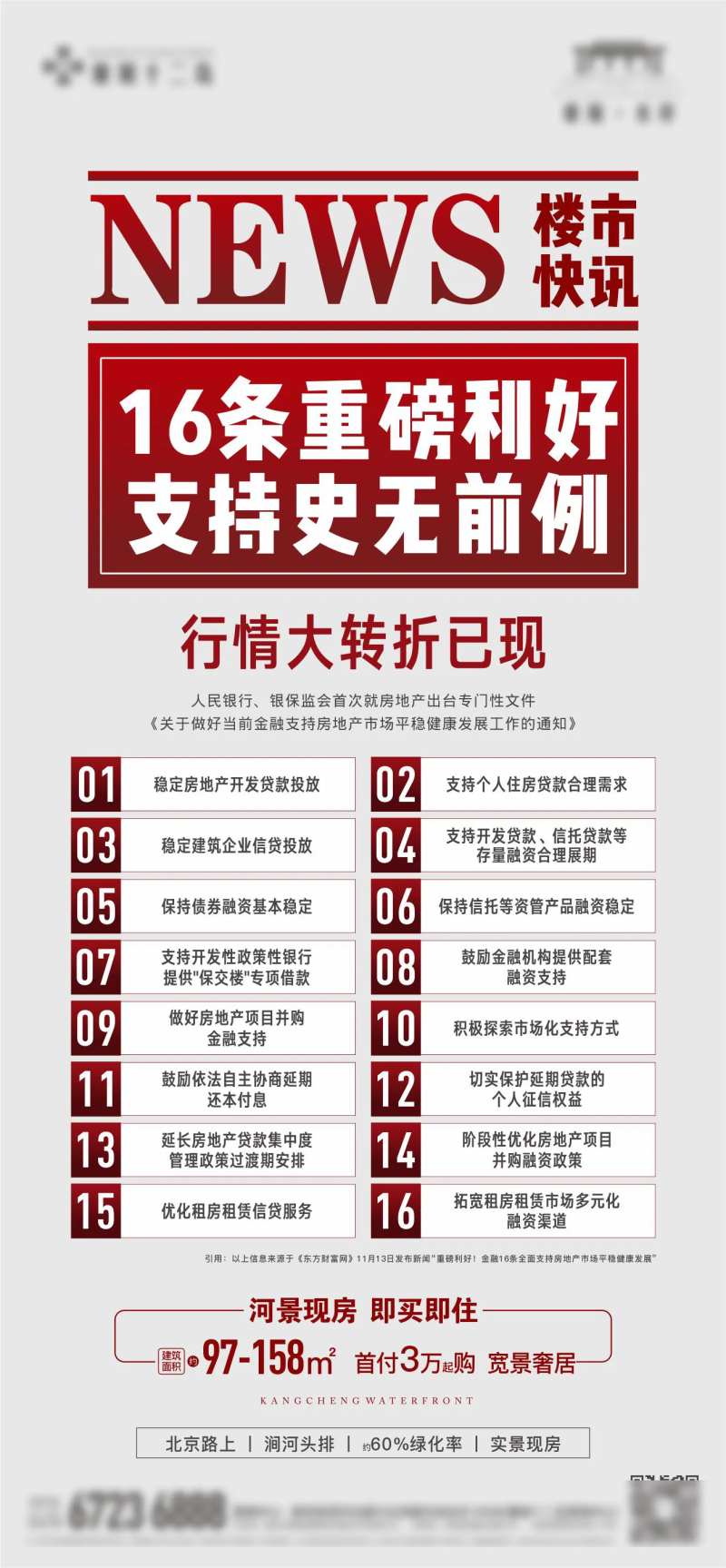 地产楼市快讯政策海报-采灵感-cailinggan.com