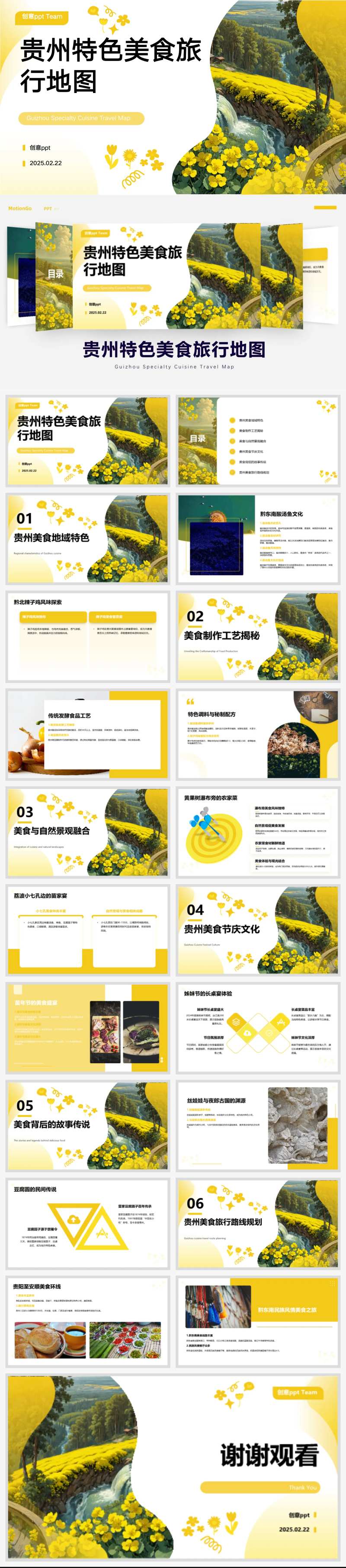 贵州特色美食旅行地图ppt汇报-采灵感-cailinggan.com