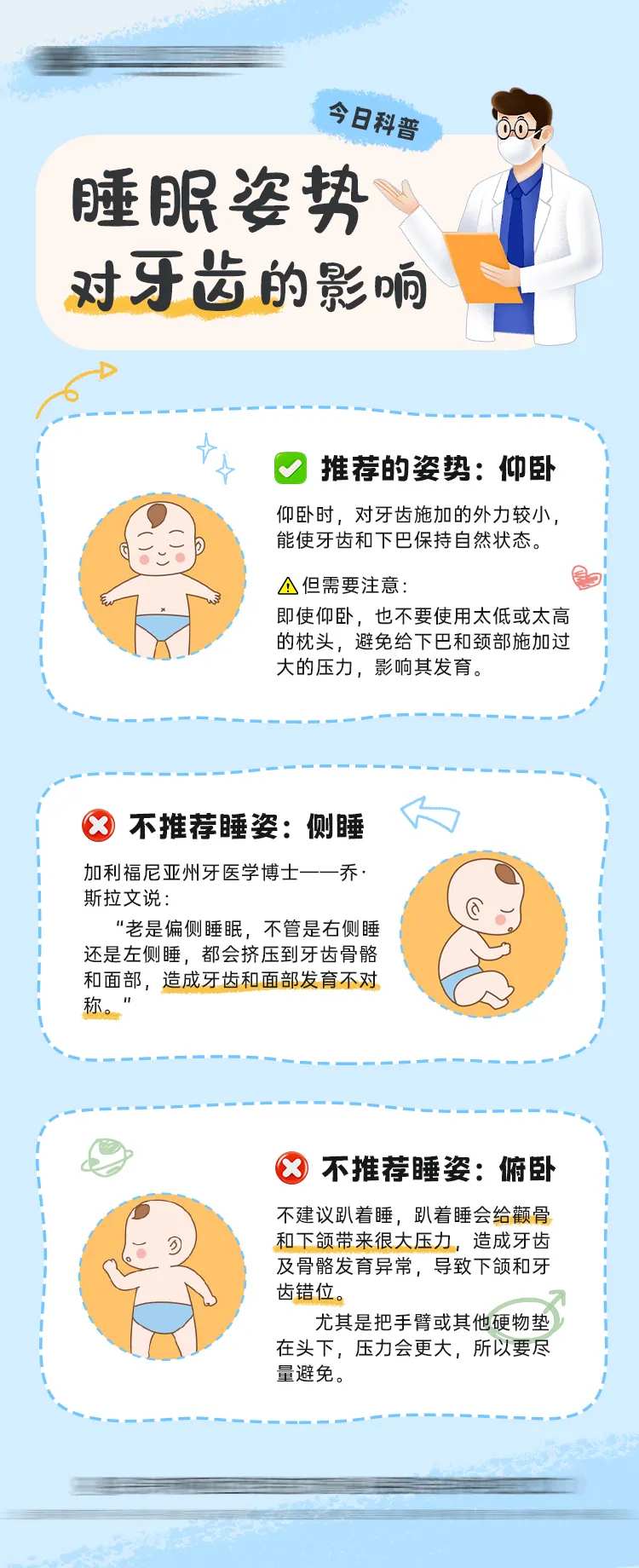 睡姿影响牙齿口腔科普-采灵感-cailinggan.com