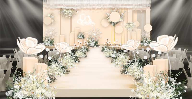 香槟色婚礼效果图-采灵感-cailinggan.com