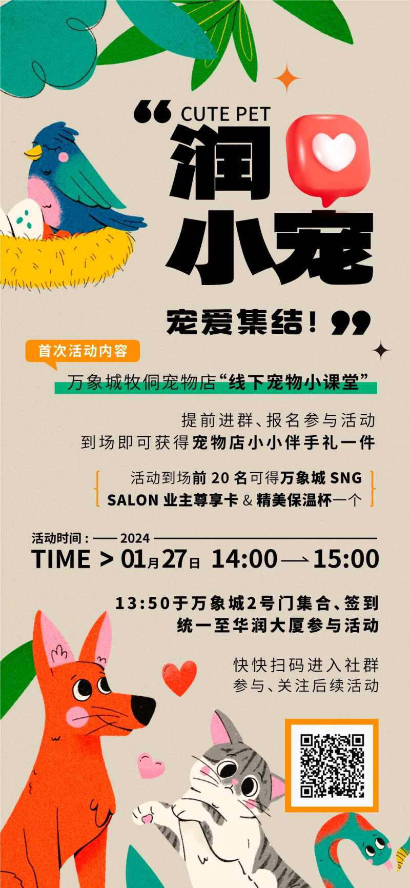 宠物小课堂活动海报-采灵感-cailinggan.com