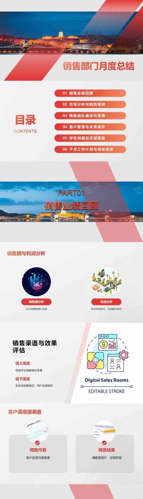 销售部门月度总结PPT-采灵感-https://www.cailinggan.com/