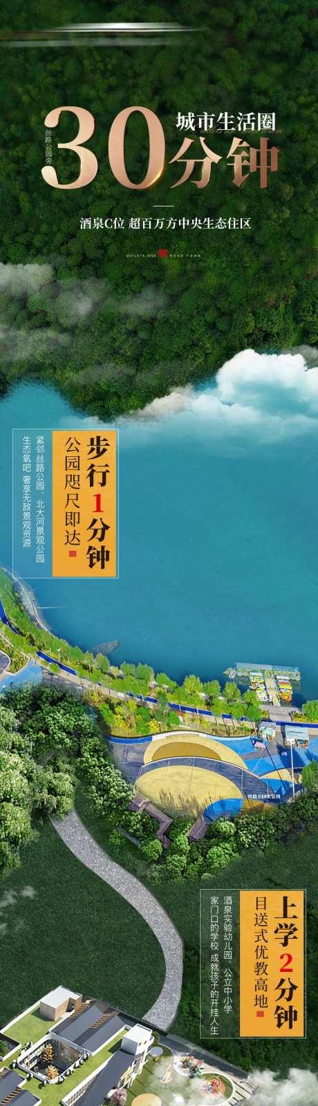 城市生活圈俯视长图海报-采灵感-https://www.cailinggan.com/