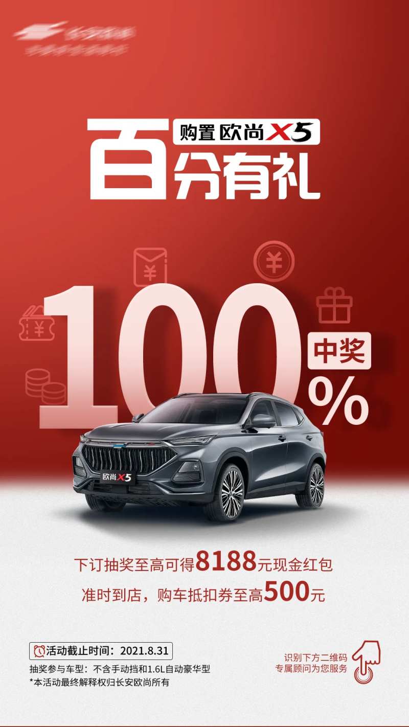 汽车中奖促销大字报海报-采灵感-cailinggan.com