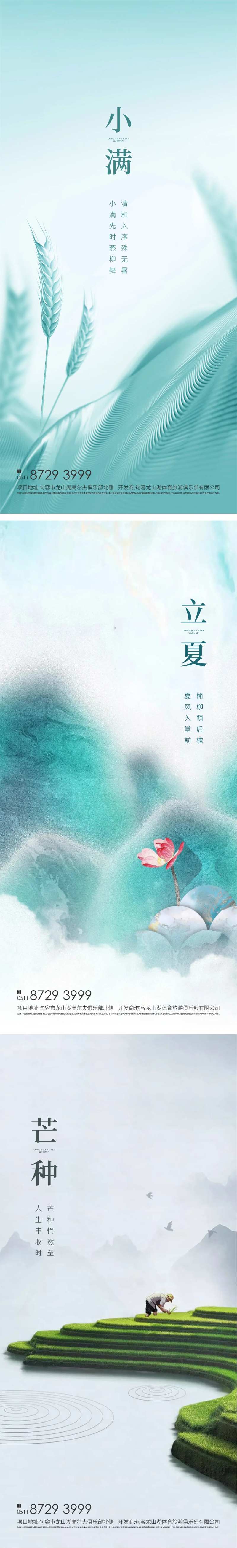 二十四节气立夏小满芒种地产医美海报-采灵感-cailinggan.com