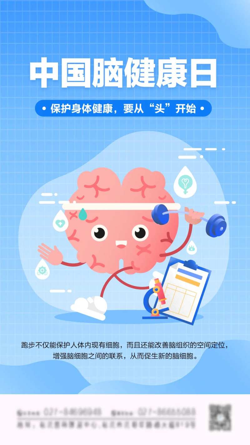 手绘中国脑健康日知识宣传海报-采灵感-cailinggan.com