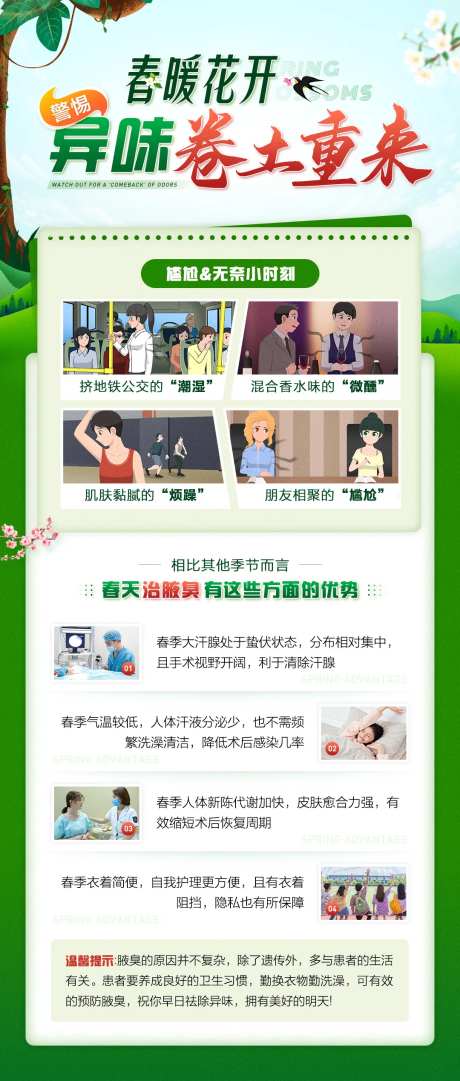春季祛臭漫画科普海报-采灵感-https://www.cailinggan.com/
