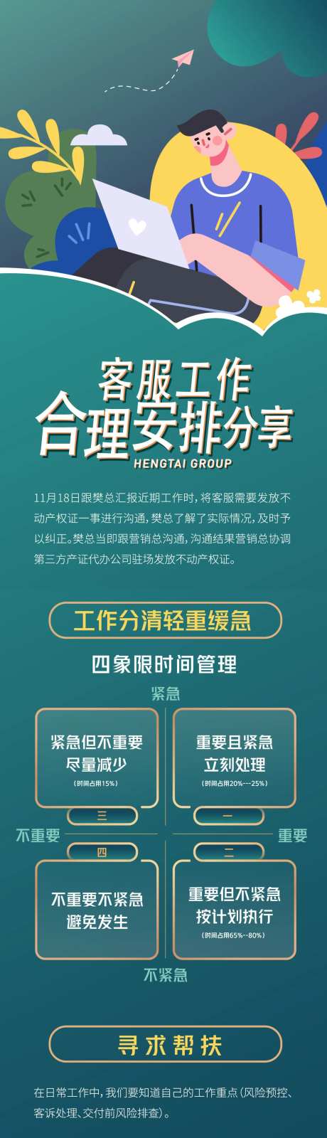 客服工作分配长图海报-采灵感-https://www.cailinggan.com/