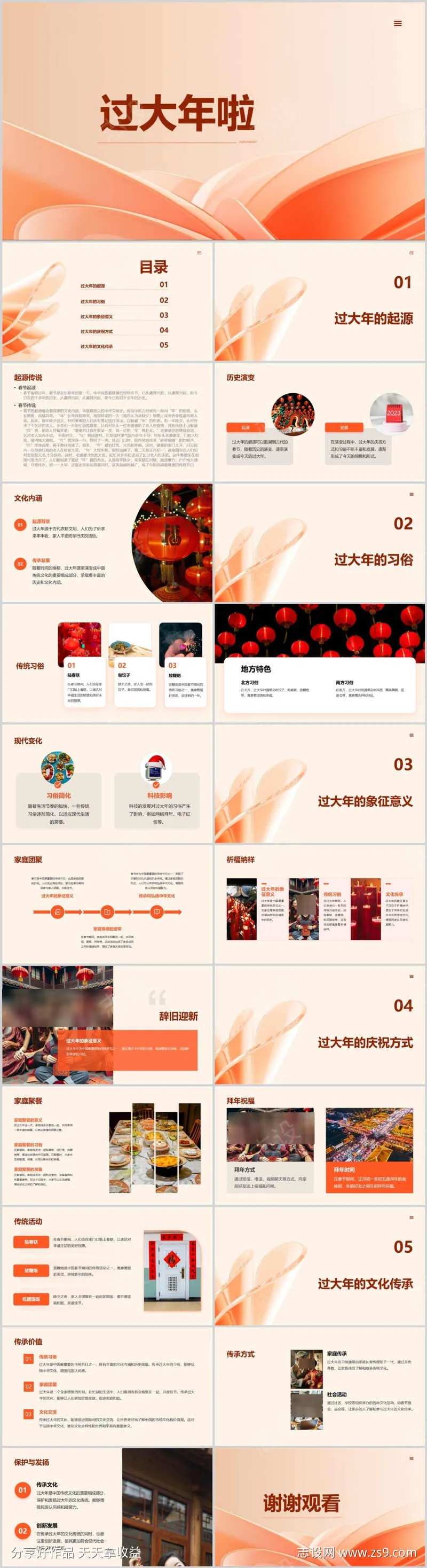 过大年的起源PPT-采灵感-cailinggan.com