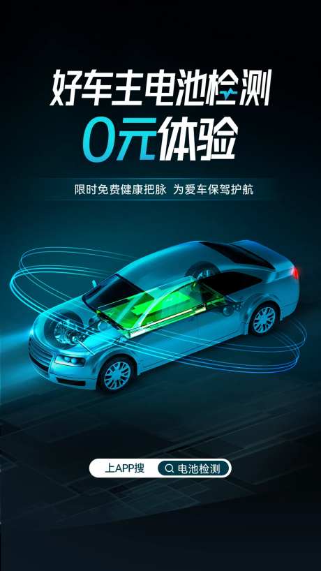 新能源车电池检测海报-采灵感-https://www.cailinggan.com/
