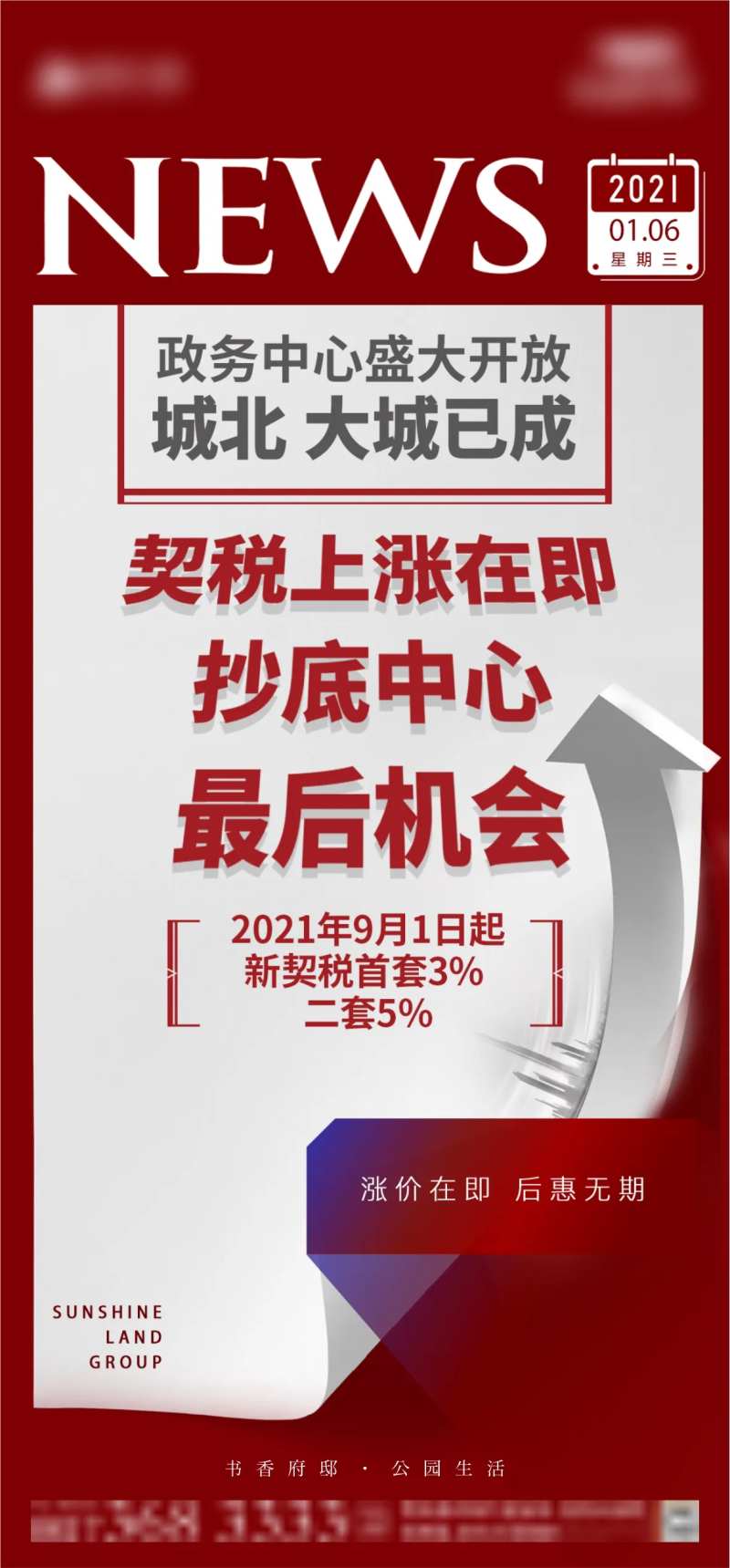 地产契税上涨新闻海报-采灵感-cailinggan.com