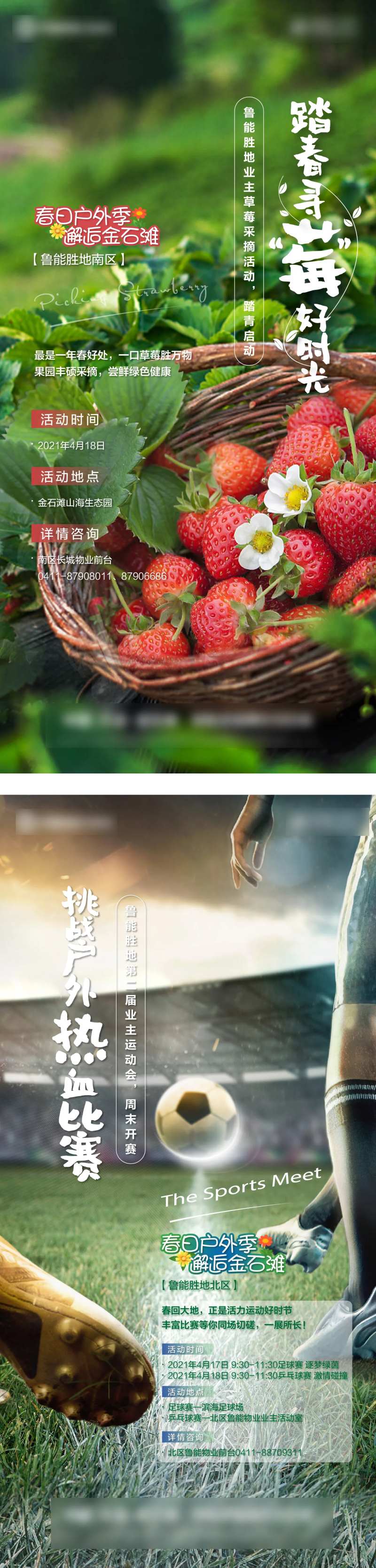 地产采摘踢足球暖场活动系列海报-采灵感-cailinggan.com