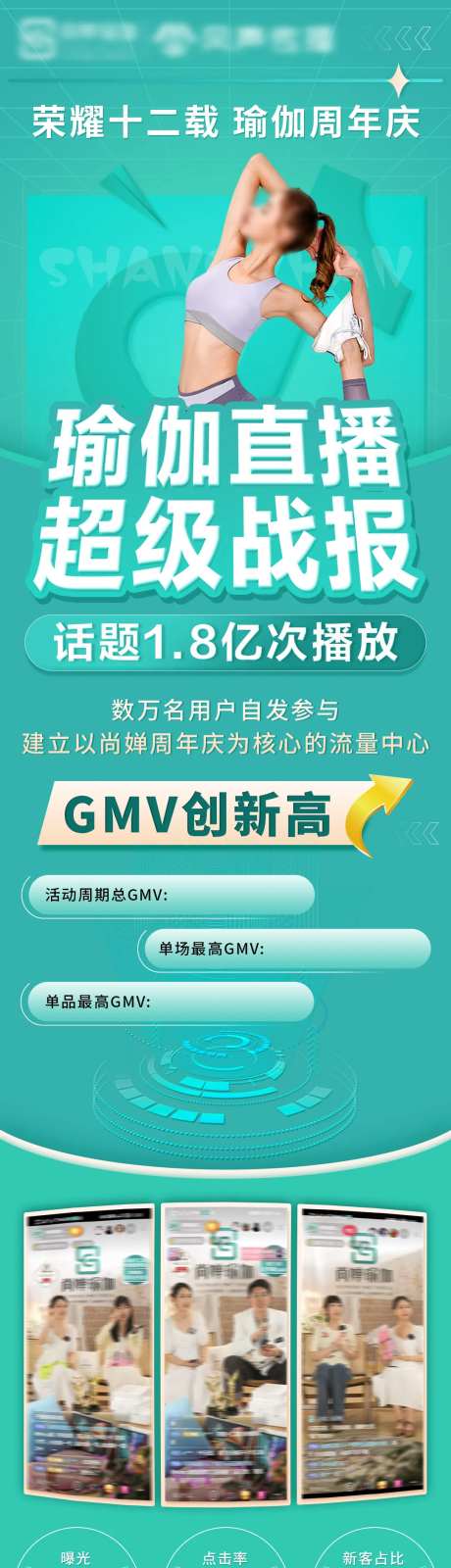 瑜伽直播战报长图-采灵感-https://www.cailinggan.com/